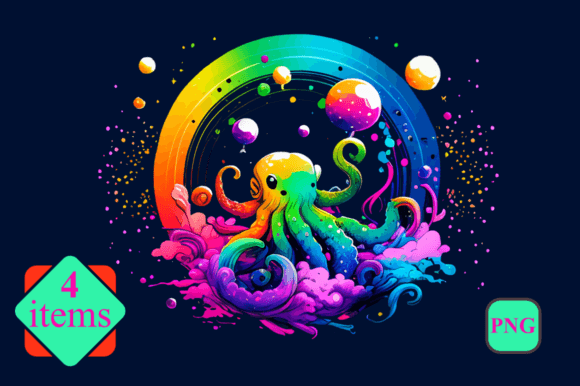 Bringing Ocean Whimsy to Life with Octopus Watercolor Clipart Cartoon PNG