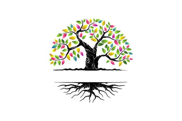 Colorful Tree Logo: Versatile Vector Art