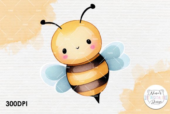 Cute Bee Watercolor Clipart for Creative Projects