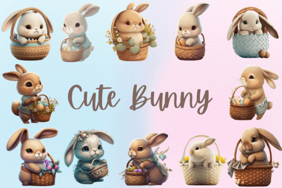 Easter Bunny Clipart Set PNG: Creative Uses