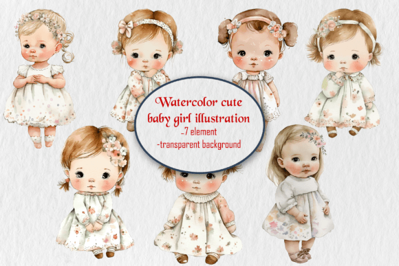 Elevating Digital Design with Watercolor Cute Baby Girl Png Clipart: A Strategic Asset for Modern Creators