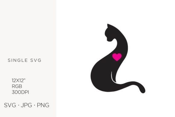 Evaluating the Black Cat with Pink Heart Logo Element for Creative Projects