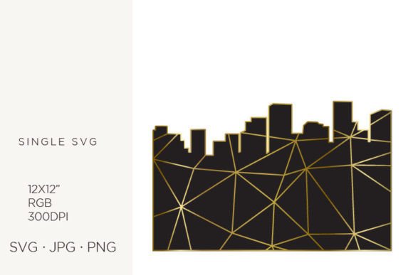 Golden Lines City Skyline Vector Art