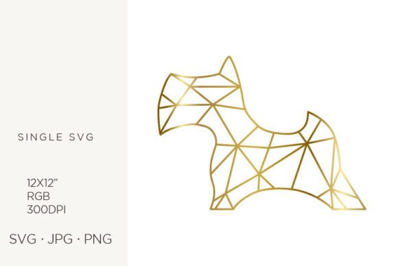 Golden Lines Inside Abstract Dog