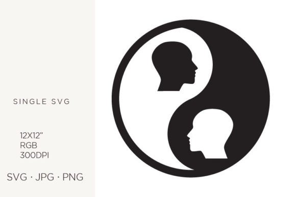 Harmonizing Design: The Yin Yang Balance Symbol and Head Clipart for Creative Projects