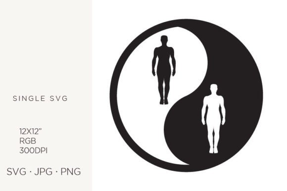 Harmonizing Design: The Yin Yang, Balance Symbol, and Human Form in Digital Art