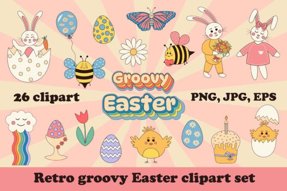 Retro Groovy Easter Clipart Set: A Practical Guide to Integrating Vintage Style into Your Creative Workflow