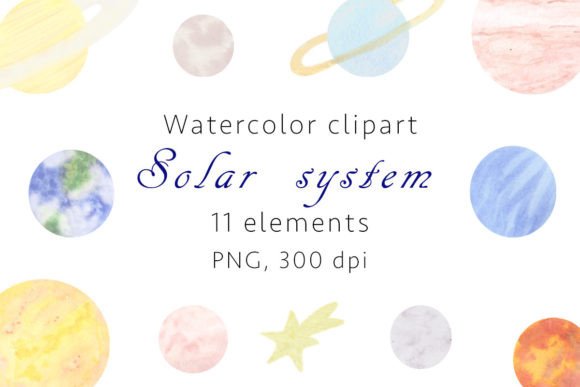 Solar System Watercolor Clipart PNG Guide