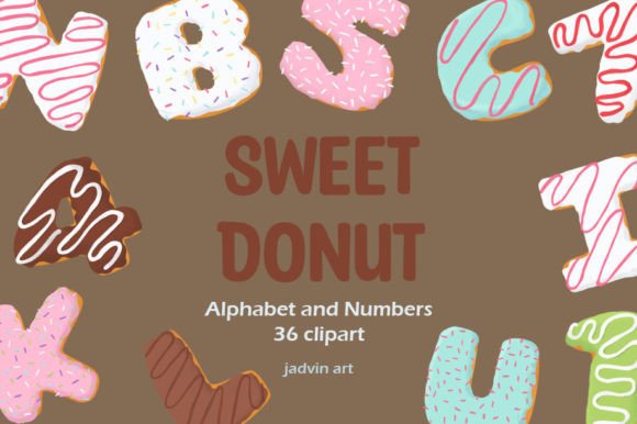 Sweet Donut Alphabet & Number Clipart