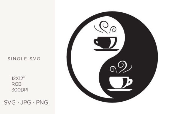Yin Yang Coffee Balance Symbol
